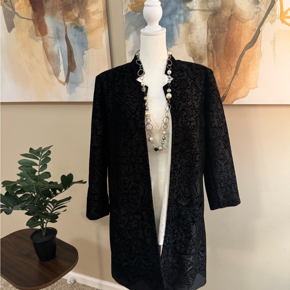 Roz & Ali Black Textured Jacket - L